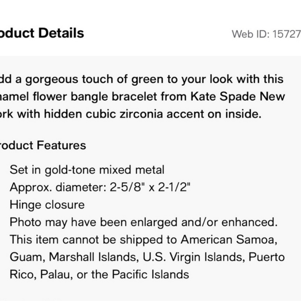 💚▪️Kate Spade▪️ Heritage Spade Flower green Thin Hinged Bangle Bracelet - Picture 6 of 9